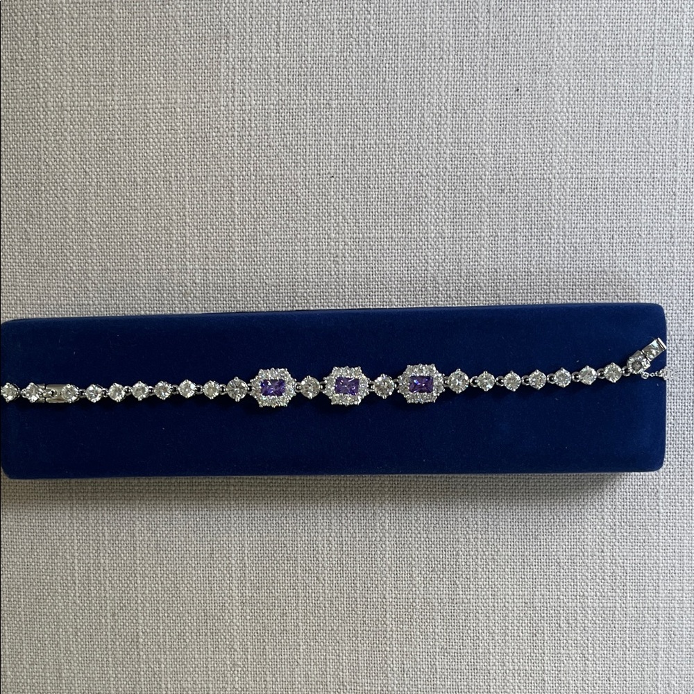 Camrose & Kross Purple Amethyst and Rhinestone Bracelet - Picture 1 of 7